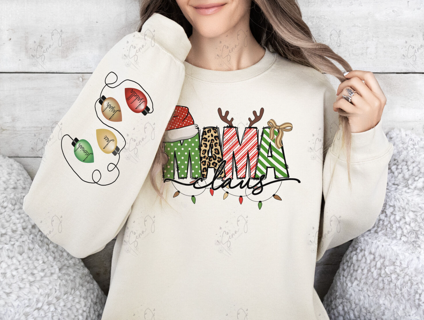 Personalized MAMA Christmas Sweatshirt