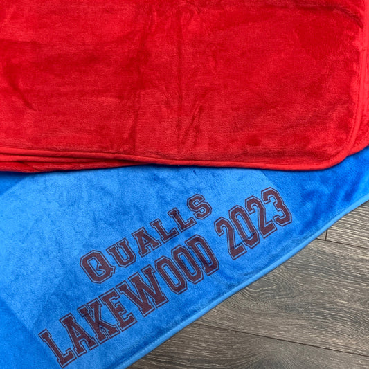 Personalized Fleece Blanket Red/Blue