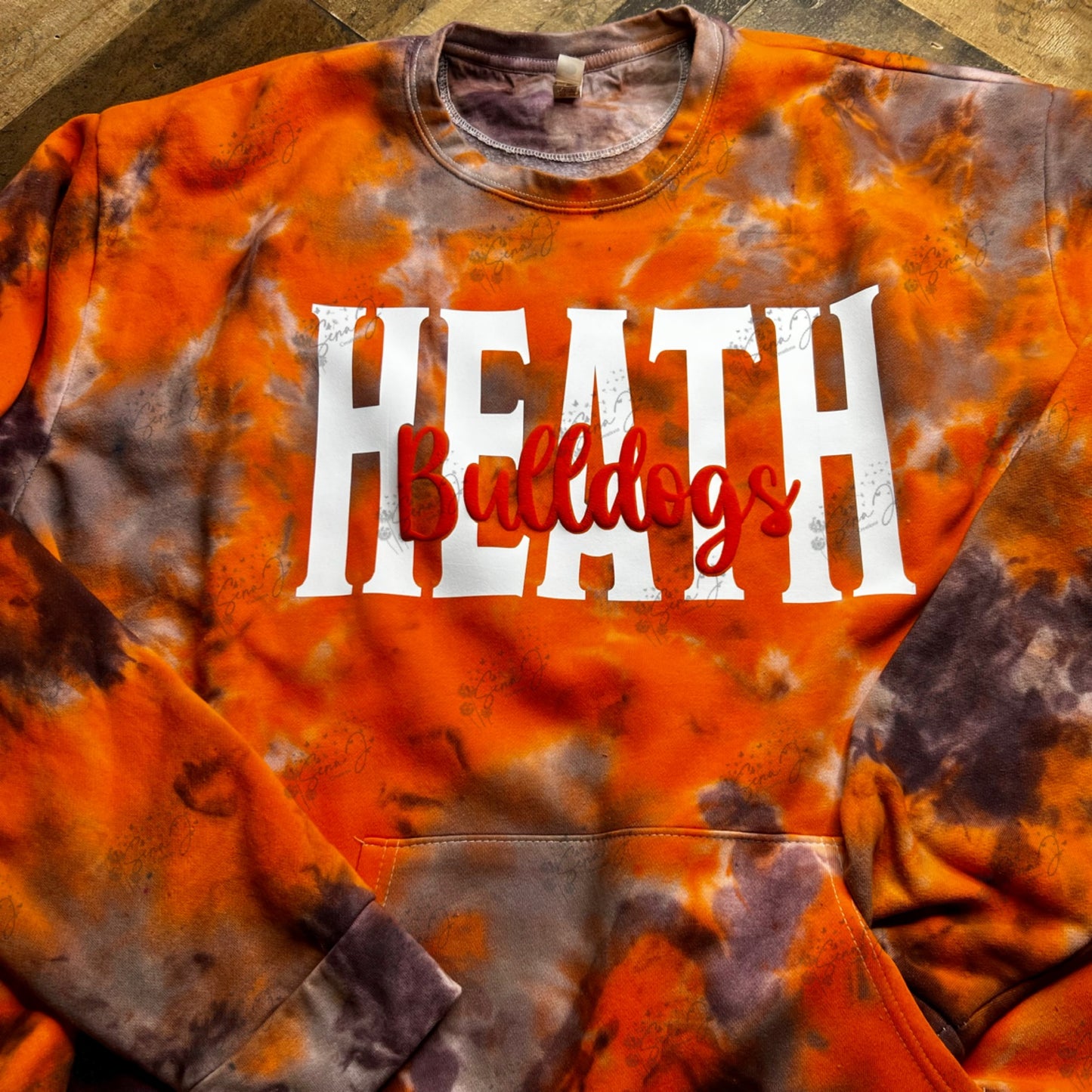 Tie Dyed Custom School Pocket Crewneck Sweatshirt